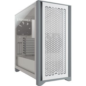 Corsair 4000D Airflow Mid Tower E-ATX Case in White with Tempered Glass, USB-C