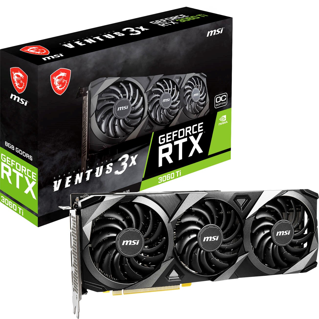 MSI GeForce RTX 3060 Ti VENTUS 3X LHR 8GB OC GPU - RTX 3060 Ti