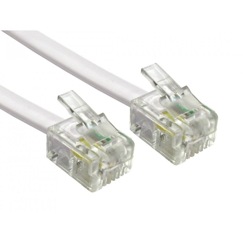Photos - Cable (video, audio, USB) Cables Direct 2m RJ-11 to RJ-11 Modem Cable in White 88BT-102 
