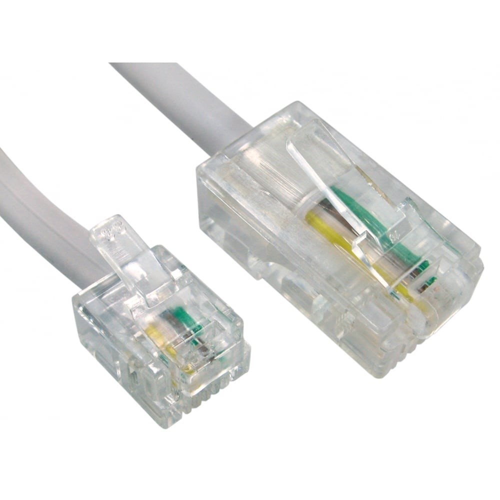 Photos - Cable (video, audio, USB) Cables Direct 2m RJ11 to RJ45 Cable in White 88BTRJ-002 