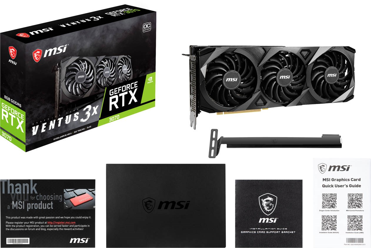 MSI GeForce RTX 3070 Ti Ventus 3X 8GB OC GPU - RTX 3070 Ti VENTUS