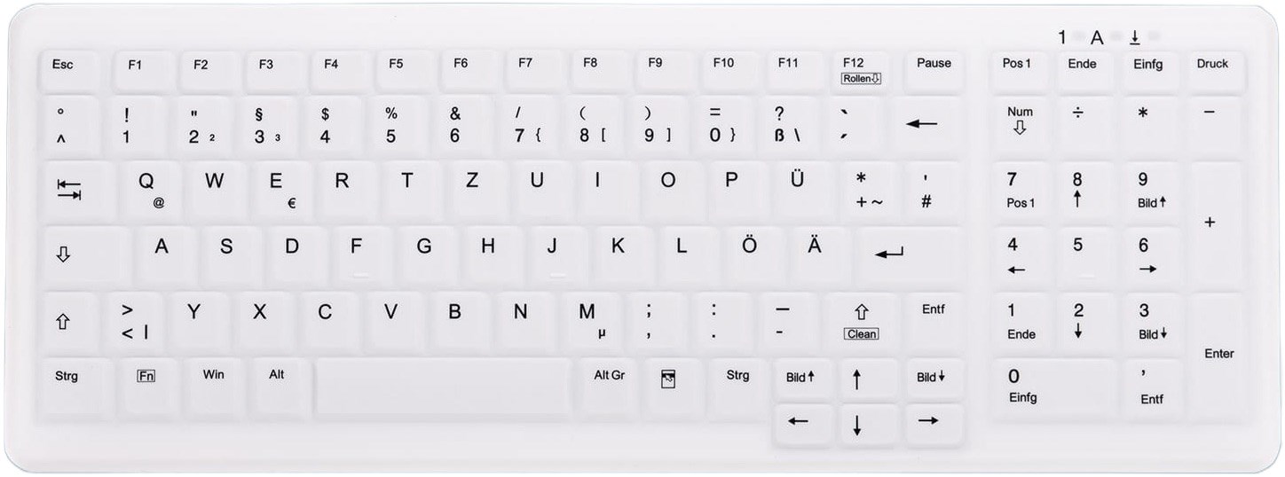 ACTIVE KEY AK-C7000 Disinfectable Hygiene Keyboard with Numeric Pad in