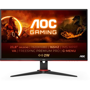 AOC Gaming 24G2SAE 24 inch Gaming Monitor, VA Panel, Full HD 1920 x 1080 Resolution, 165Hz Refresh Rate, FreeSync Premium, DisplayPort, 2x HDMI inputs