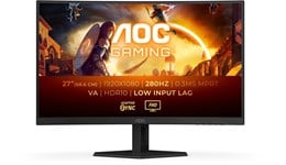 AOC C27G4ZXE 27" Full HD Curved Gaming Monitor - VA, 280Hz, 0.3ms, HDMI, DP