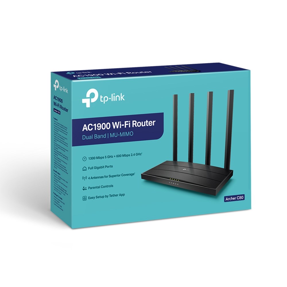 TP-Link Archer C80 AC1900 Wireless MU-MIMO Wi-Fi Router - ARCHER