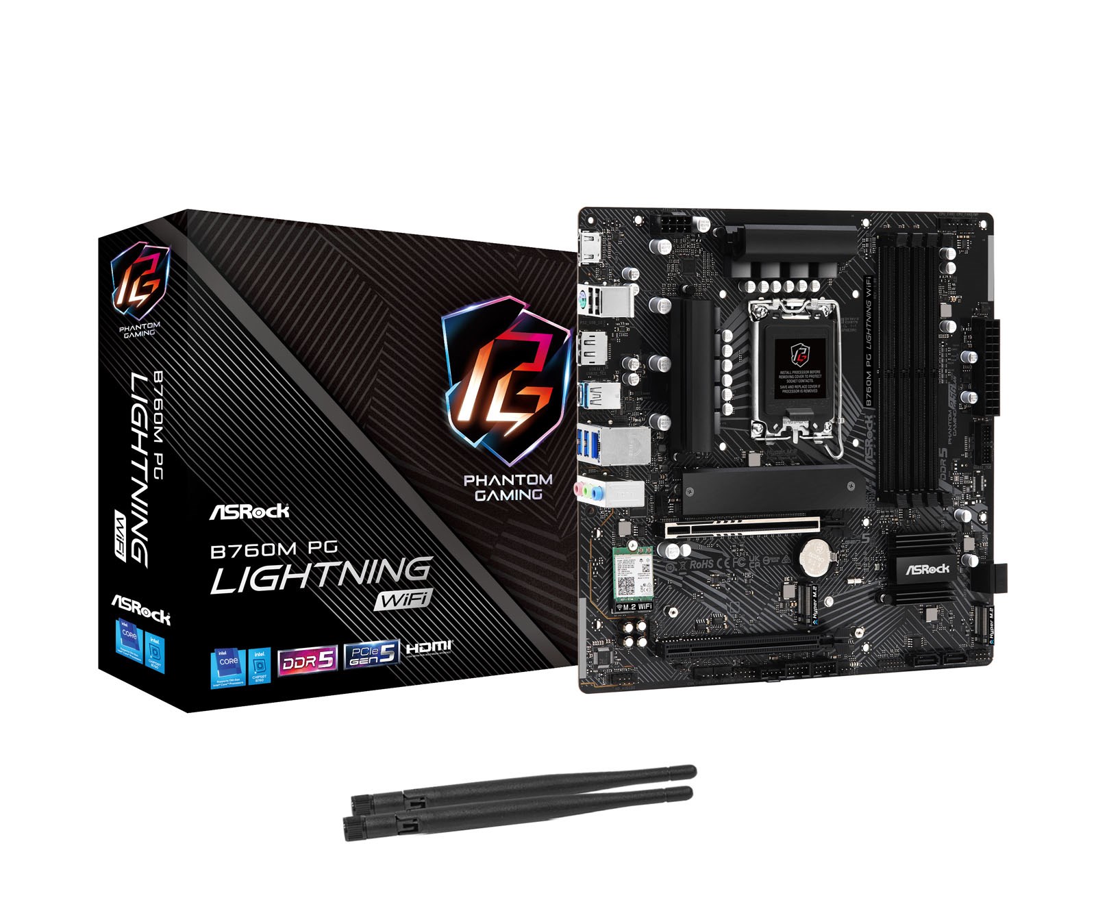 ASRock B760M PG Lightning WiFi Intel Socket 1700 Motherboard - 90 