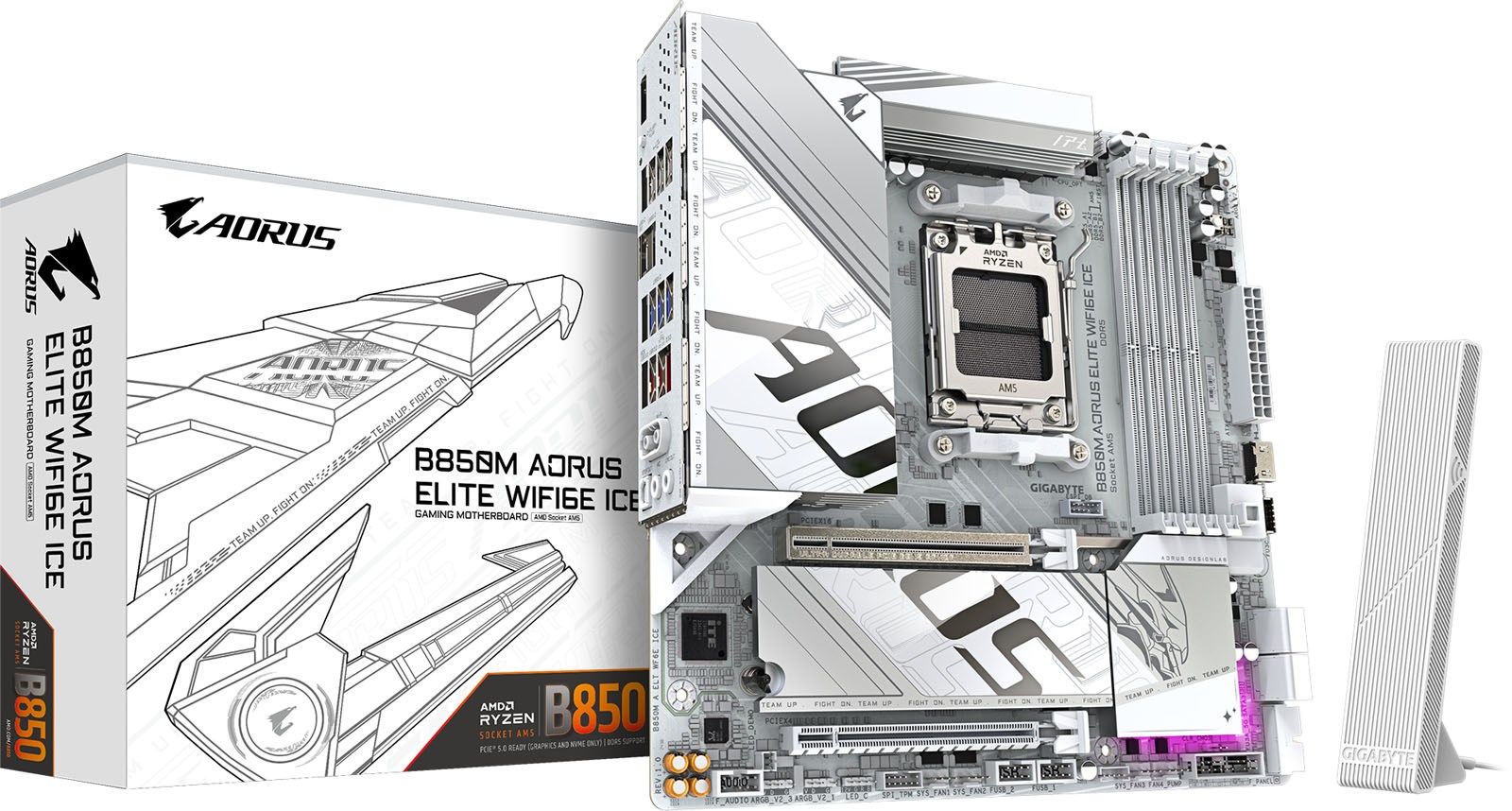 Gigabyte B850M AORUS ELITE WIFI6E ICE mATX Motherboard for AMD AM5 CPUs