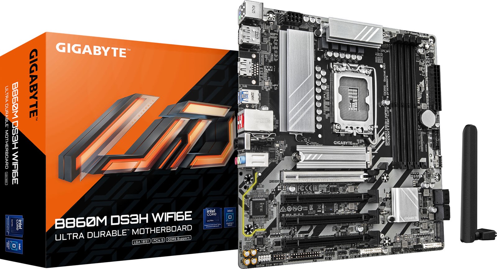 Gigabyte B860M DS3H WIFI6E Intel Socket 1851 mATX Motherboard