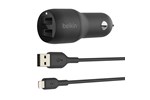 Belkin Boost-Charge Dual USB-A 24W Car Charger with USB-A to Lightning Cable