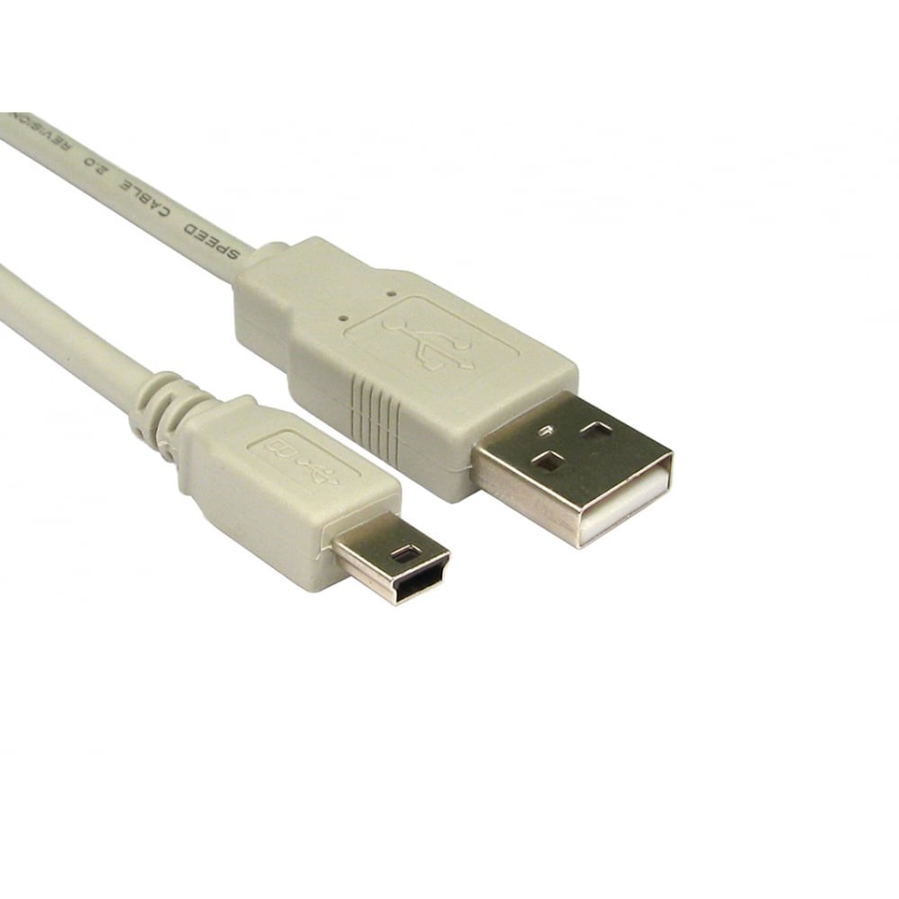 Cables Direct 1.8m USB 2.0 Type A to Mini B Cable in Beige - CDL-062BG ...