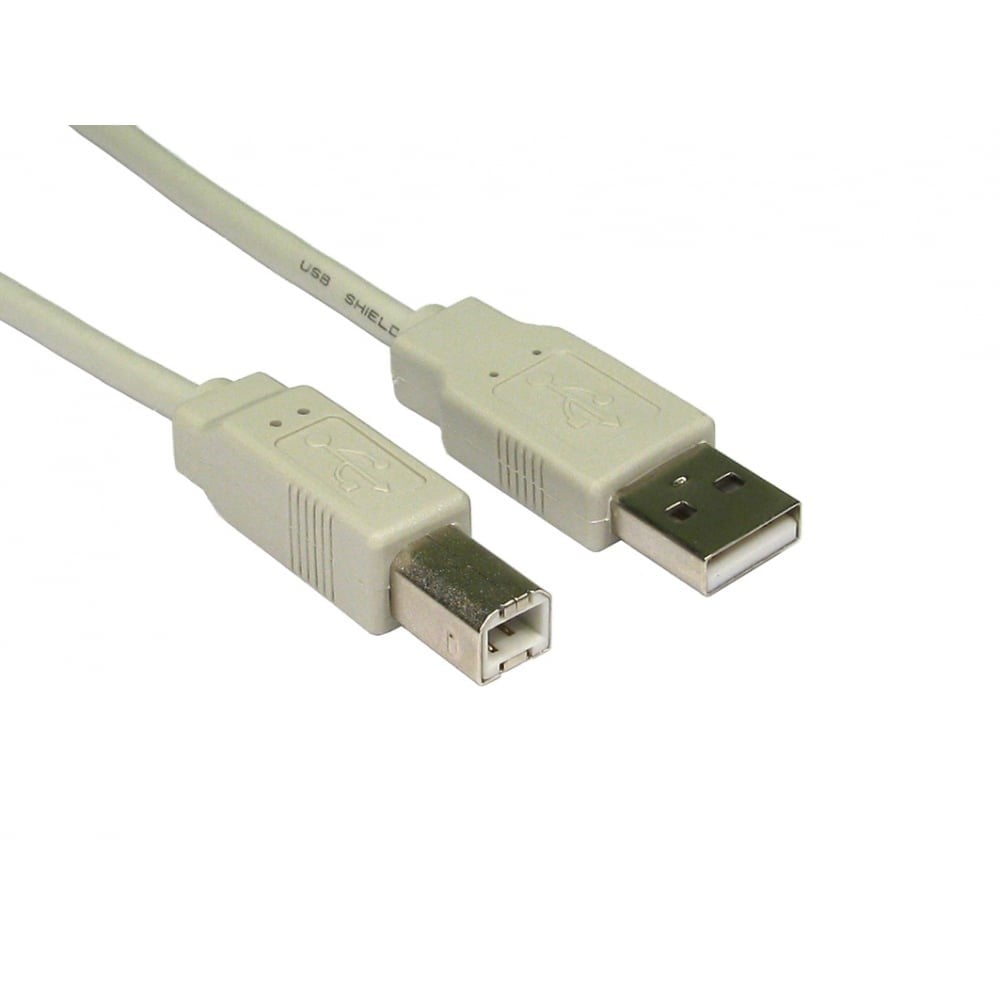 Photos - Cable (video, audio, USB) Cables Direct 3m USB 2.0 Type A to Type B Cable in Beige CDL-103BG 