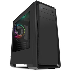 CiT Dark Soul Mid Tower Gaming Case, Black, ATX, Windowed, 1x ARGB Fan