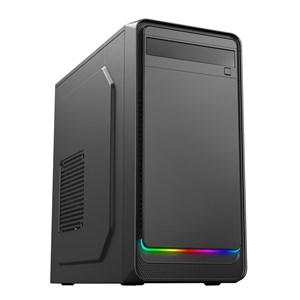 CiT Home Mid Tower MicroATX Case in Black with ARGB Strip