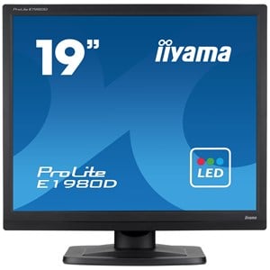 iiyama ProLite E1980D-B1 19 inch Monitor, TN Panel, XGA 1280 x 1024 Resolution, DVI, VGA inputs, Matte Black