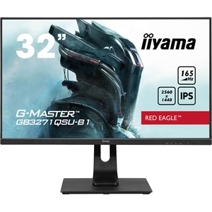 iiyama Red Eagle G-MASTER GB3271QSU 32 inch Gaming Monitor, IPS Panel, QHD 2560 x 1440 Resolution, 165Hz Refresh Rate, FreeSync Premium, 2x DisplayPort, 2x HDMI inputs, USB3 Hub, Speakers