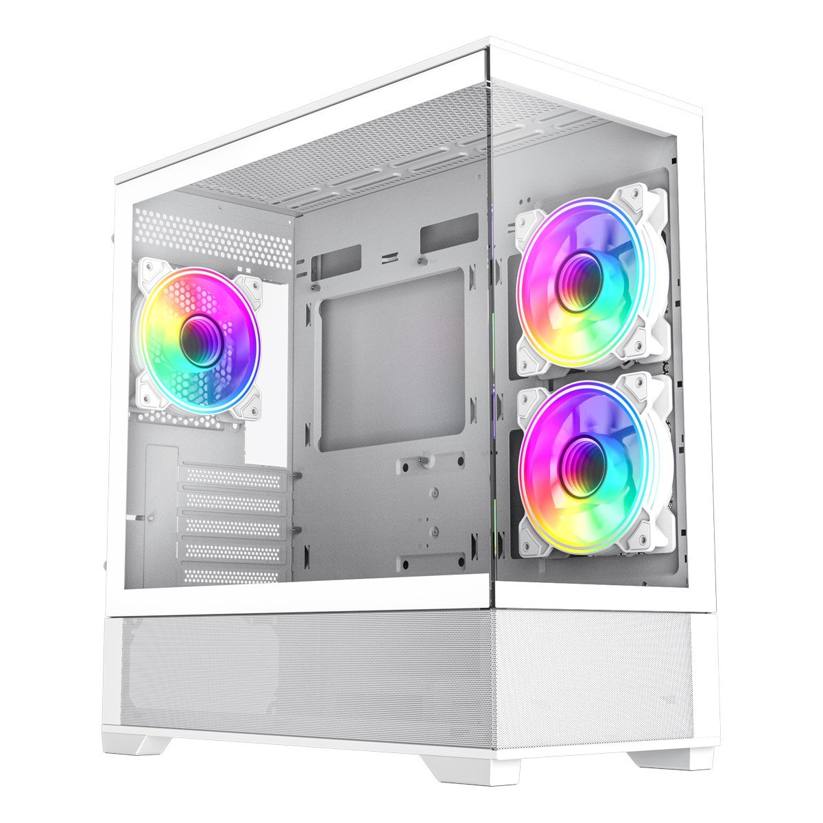 GameMax Vista Mini 3 Mid Tower Gaming Case - White - GMX-VISTA-MW-3 | CCL