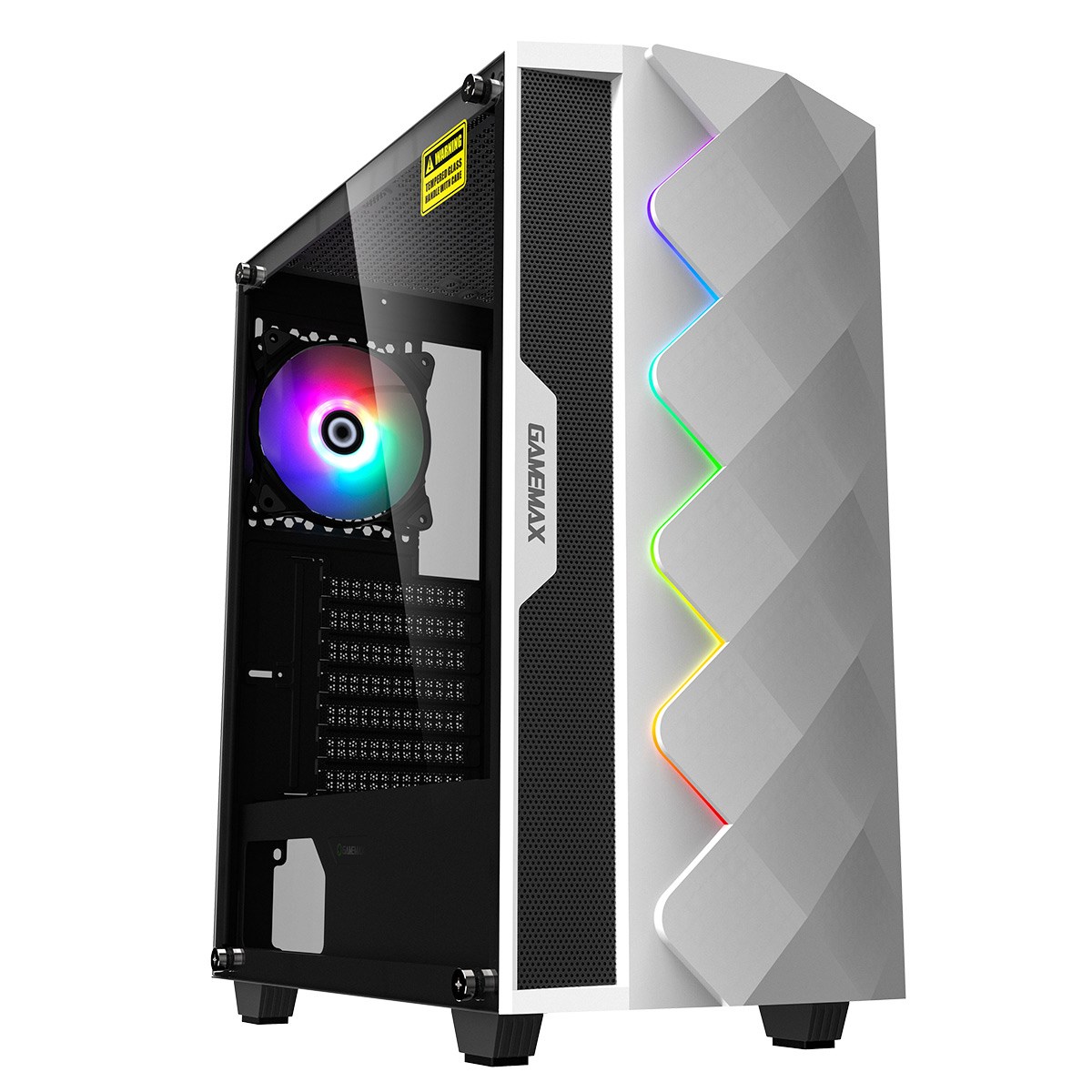 GameMax Diamond Gaming Case - White - GMX-WHITEDIAMOND | CCL Computers