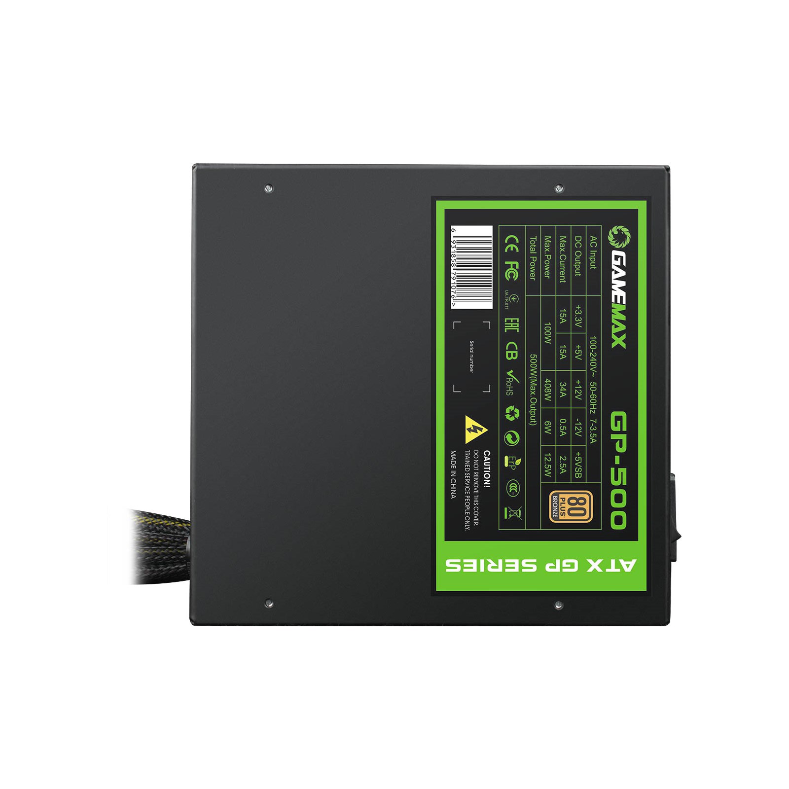 GameMax 500W PSU GM500 Semi-Modular 80+ Bronze Power Supply – No Power Lead  – TechNextDay