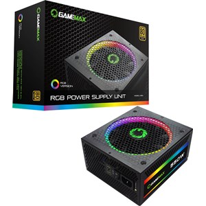 GameMax RGB 550W Power Supply, ATX, 80 PLUS Gold Certified, Fully Modular