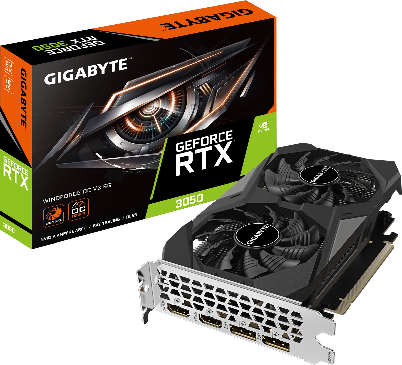 Gigabyte GeForce RTX 3050 WINDFORCE V2 OC 6GB GDDR6 Graphics Card