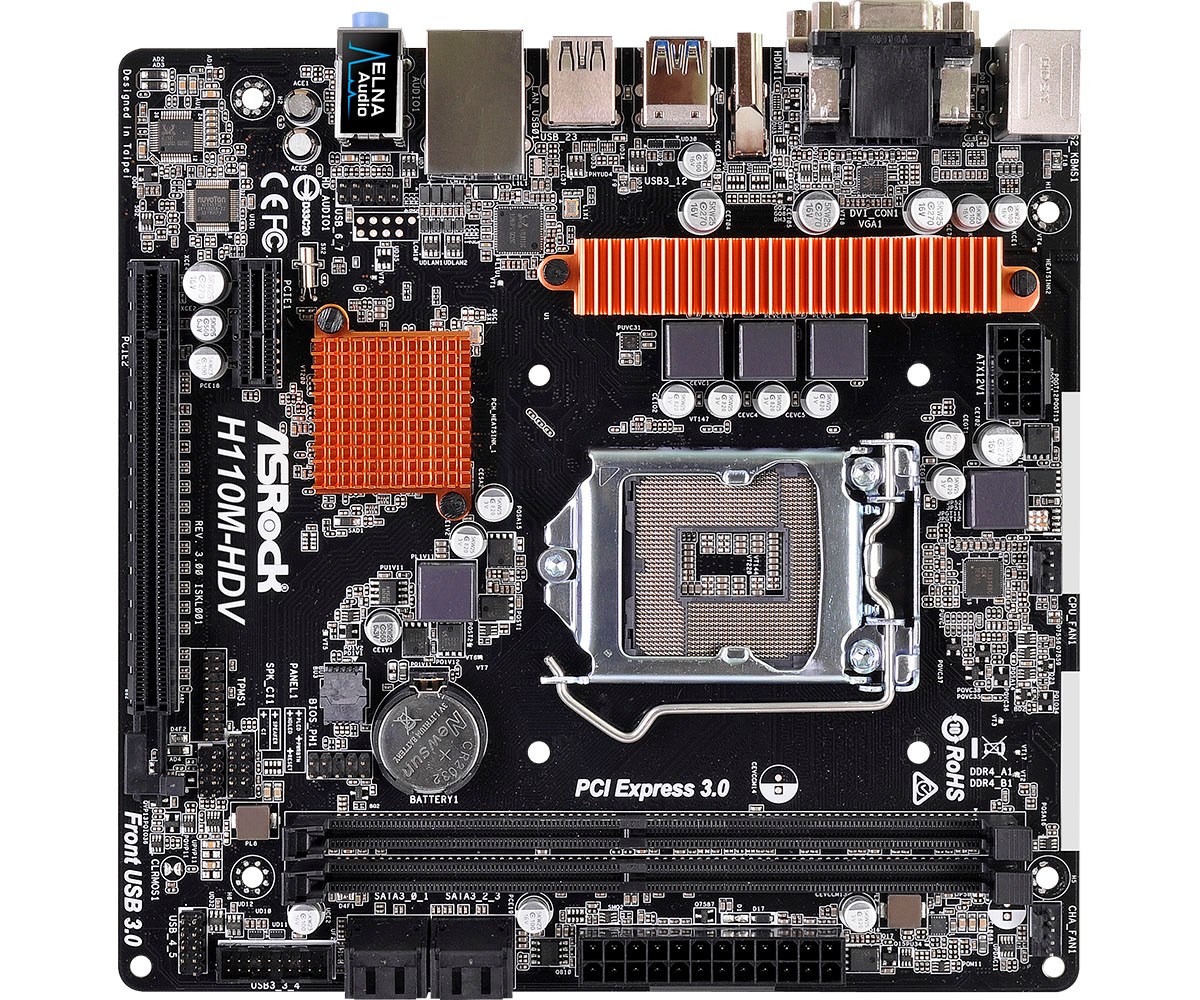 Asrock h110m hdv подключение