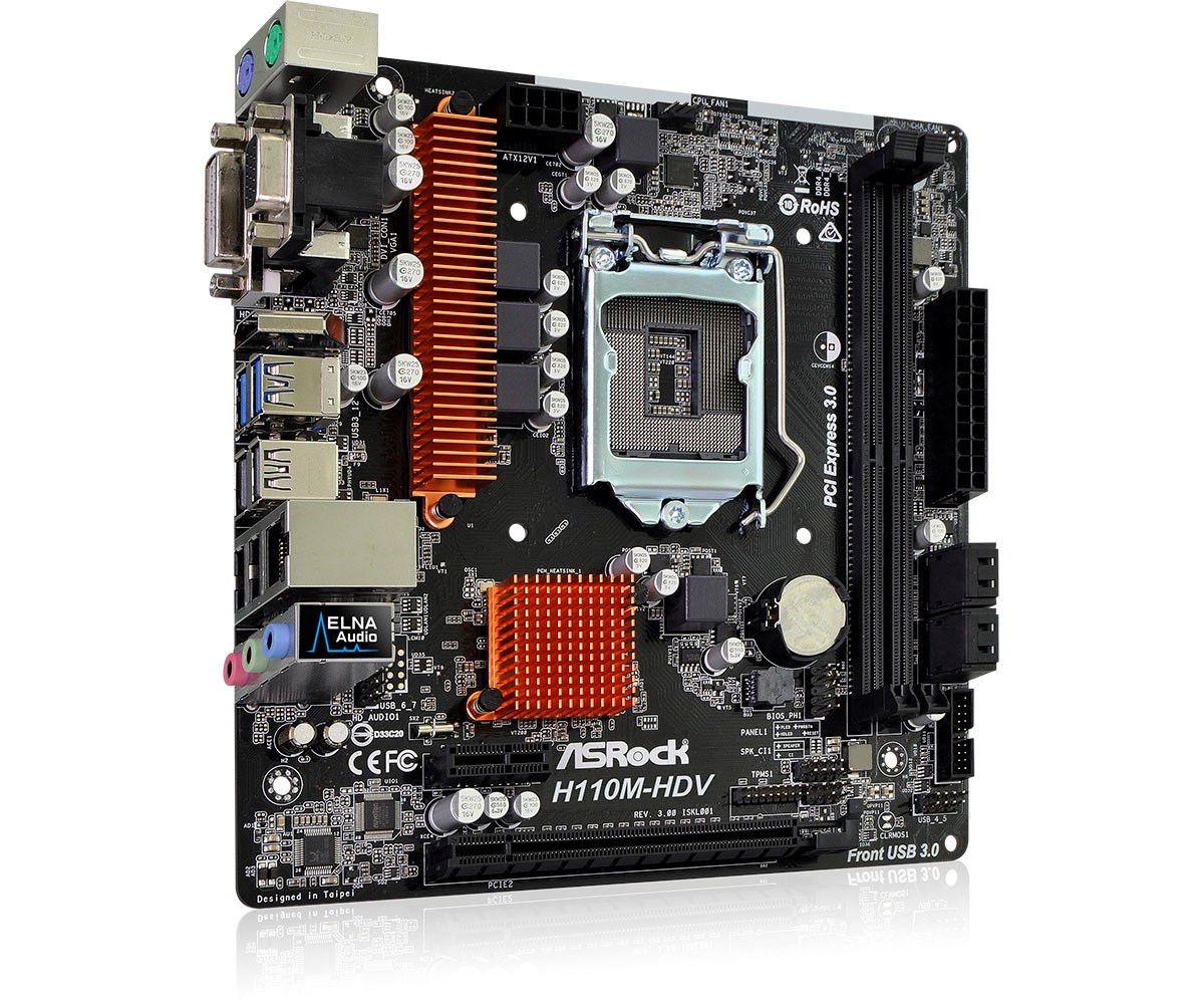 Asrock h110m hdv подключение