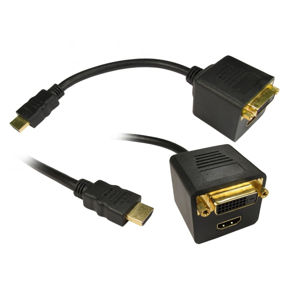 Cables Direct HDMI to 1x HDMI and 1x DVI-D Splitter Cable