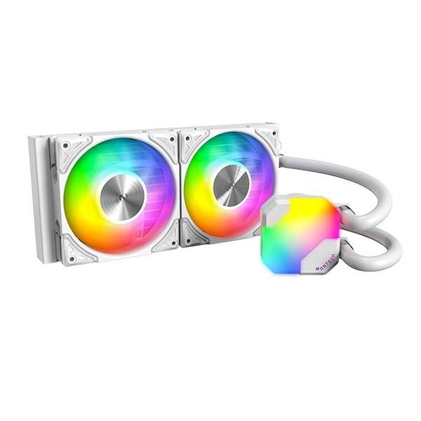 Montech HyperFlow 240mm ARGB AiO Liquid CPU Cooler In White