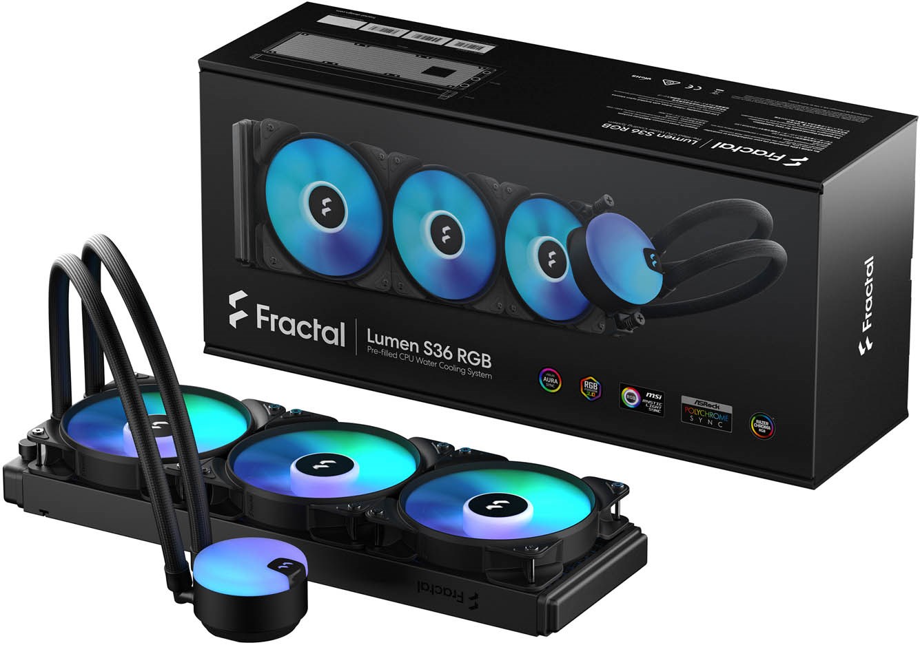 Fractal Cool Lumen S36 V2 360mm RGB AIO CPU Liquid Cooler - Black