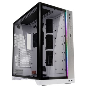 Lian Li O11 Dynamic XL ROG Certified Aluminium E-ATX Mid-Tower Case in White with Temepred Glass, RGB Strip