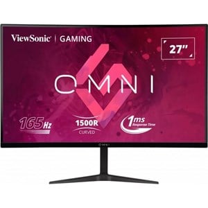 ViewSonic VX2718-2KPC-MHD 27 inch Curved Gaming Monitor, VA Panel, QHD 2560 x 1440 Resolution, 165Hz Refresh Rate, Adaptive Sync, 1500R Curvature, DisplayPort, 2xHDMI, Speakers