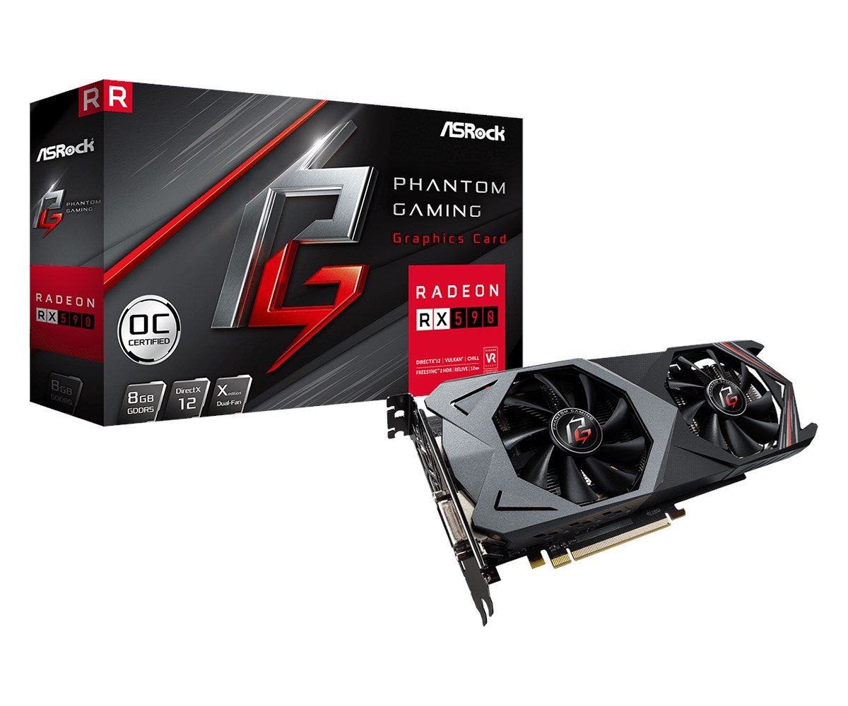 ASRock Radeon RX 590 Phantom 8GB Graphics Card - PHANTOM GXR RX590 8G ...