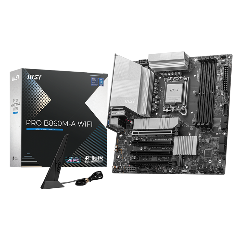 MSI PRO B860M-A WIFI mATX Motherboard For Intel LGA1851 CPUs