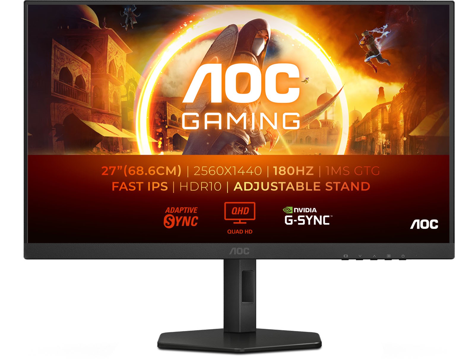 AOC Q27G4XF 27" QHD 1440p Gaming Monitor - IPS, 180Hz, 1ms, HDMI, DP