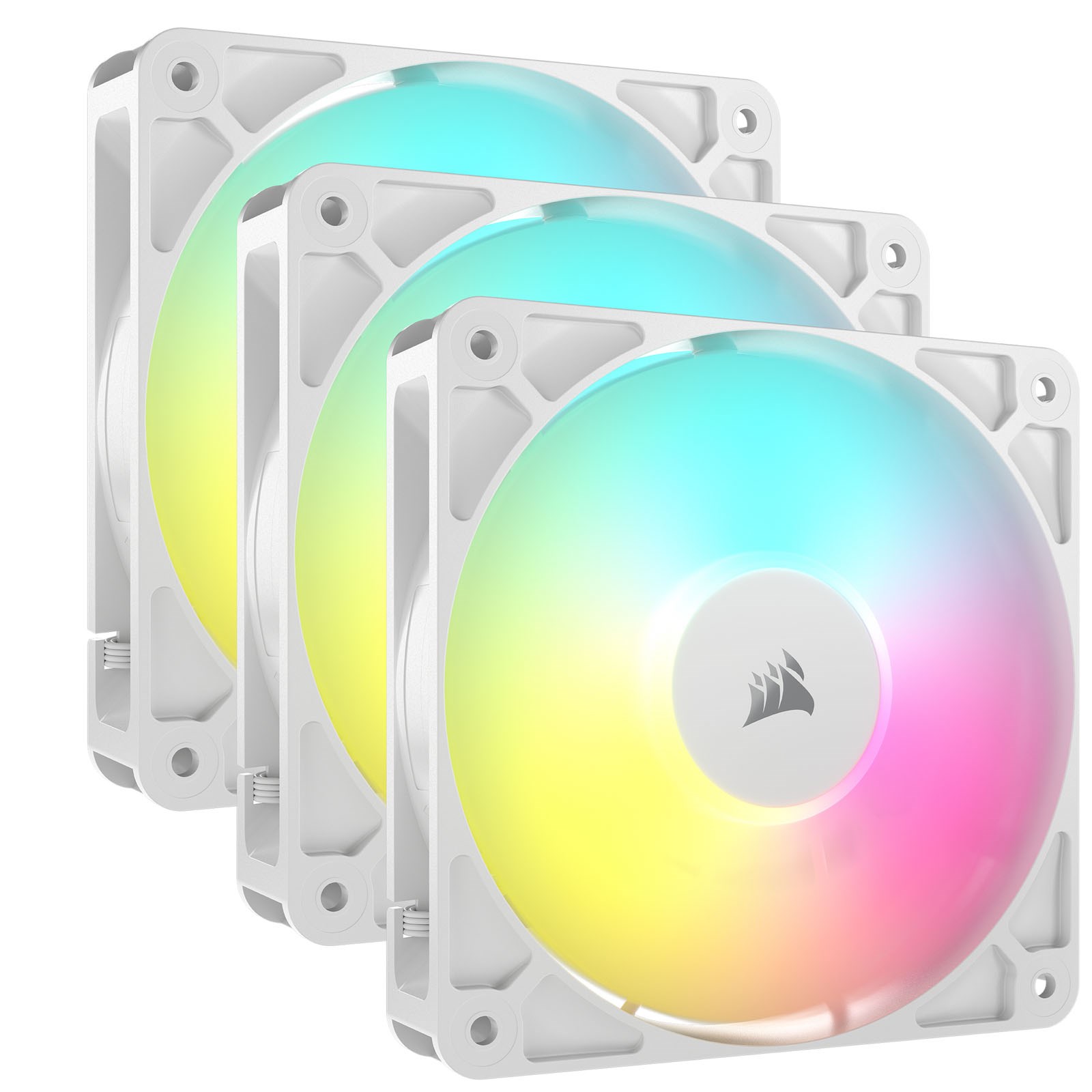 Corsair RS120 ARGB Triple Pack of 120mm PWM Fans in White