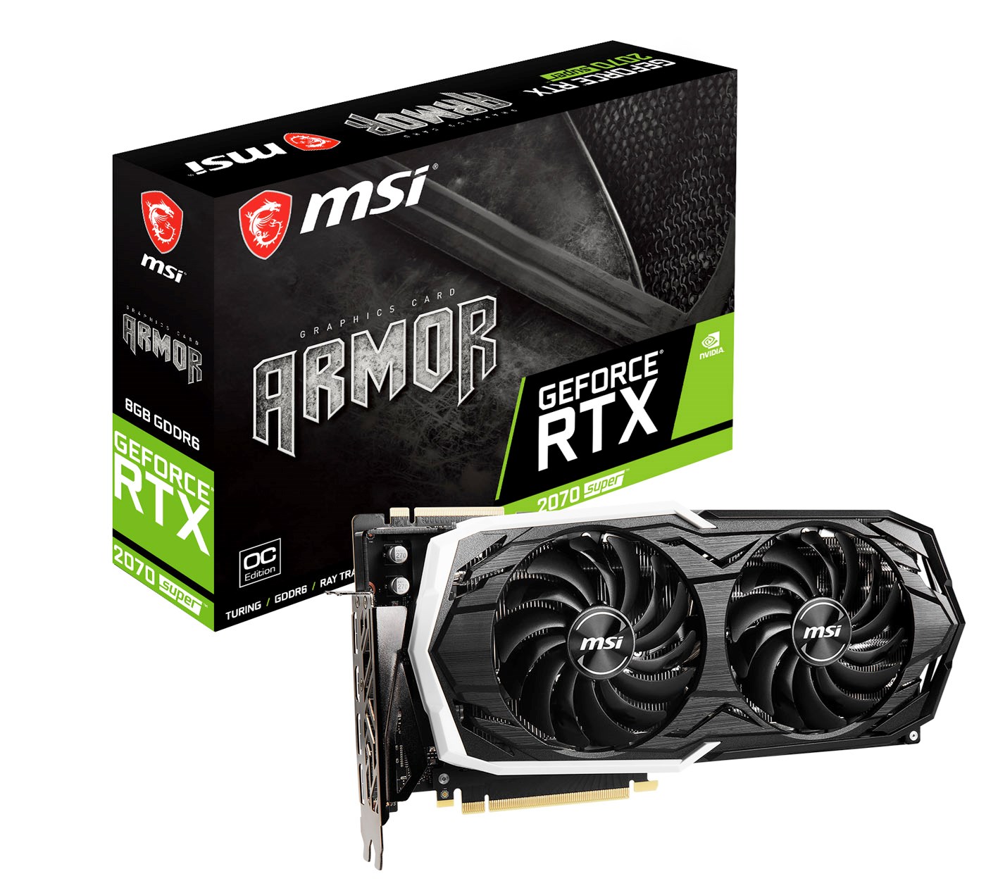 MSI GeForce RTX 2070 SUPER ARMOR 8GB Graphics Card - RTX ...