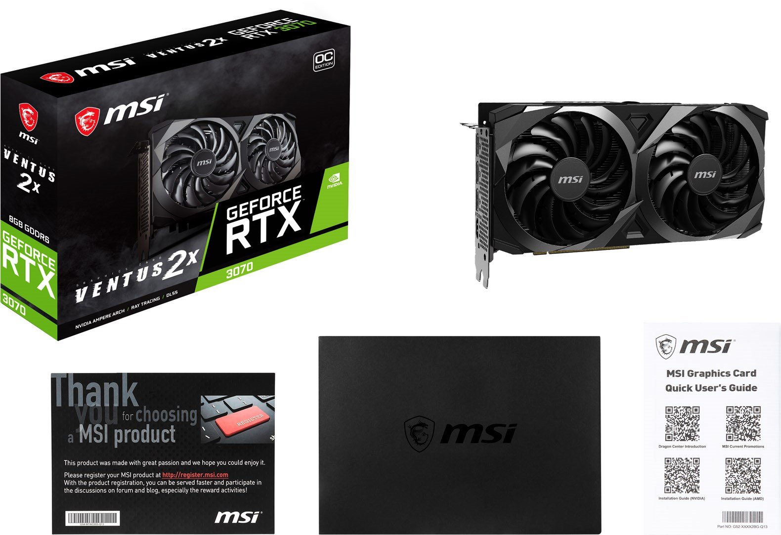 MSI GeForce RTX 3070 Ventus 2X 8GB OC GPU - RTX 3070 VENTUS 2X OC