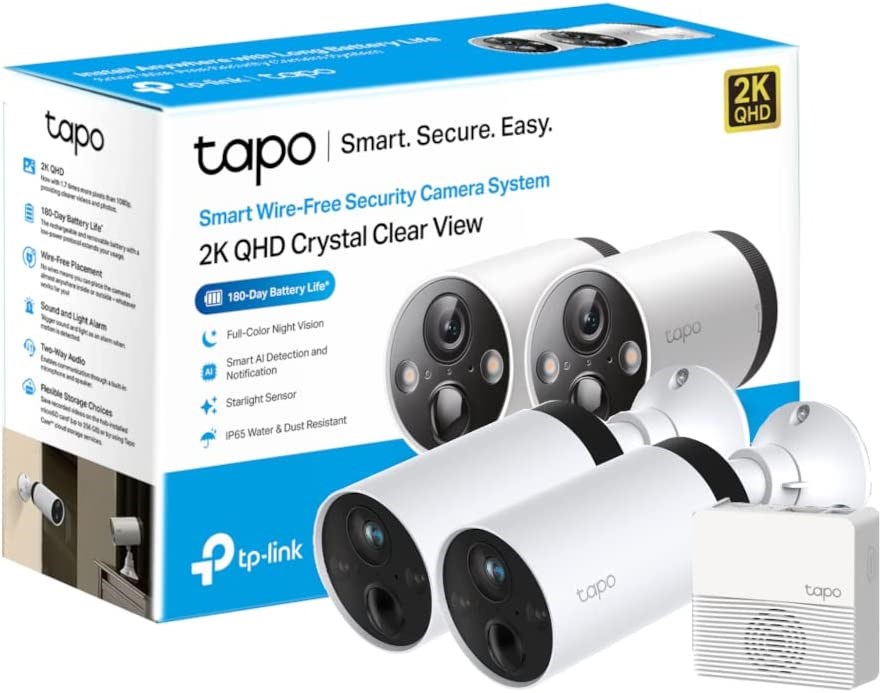 TP-Link Tapo C420S2 Smart Wire-Free Security Camera System, 2