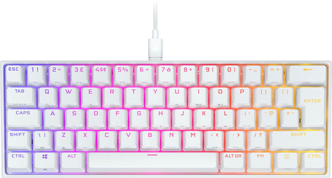 Corsair K65 RGB MINI Mechanical Gaming Keyboard in White with Cherry