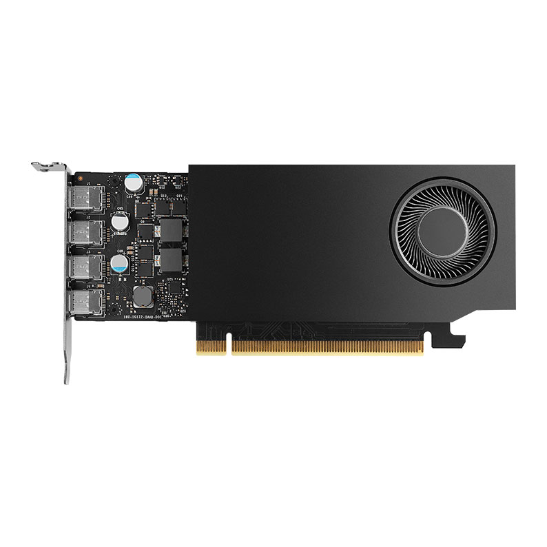 PNY RTXA1000 Professional Graphics Card 8GB DDR6 4 miniDP 1.4 (4x DP adapters) 2304 CUDA Cores Low Profile (Bracket Included) Retail