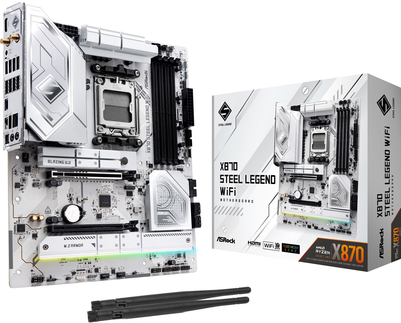 ASRock X870 Steel Legend WiFi ATX Motherboard For AMD AM5 CPUs