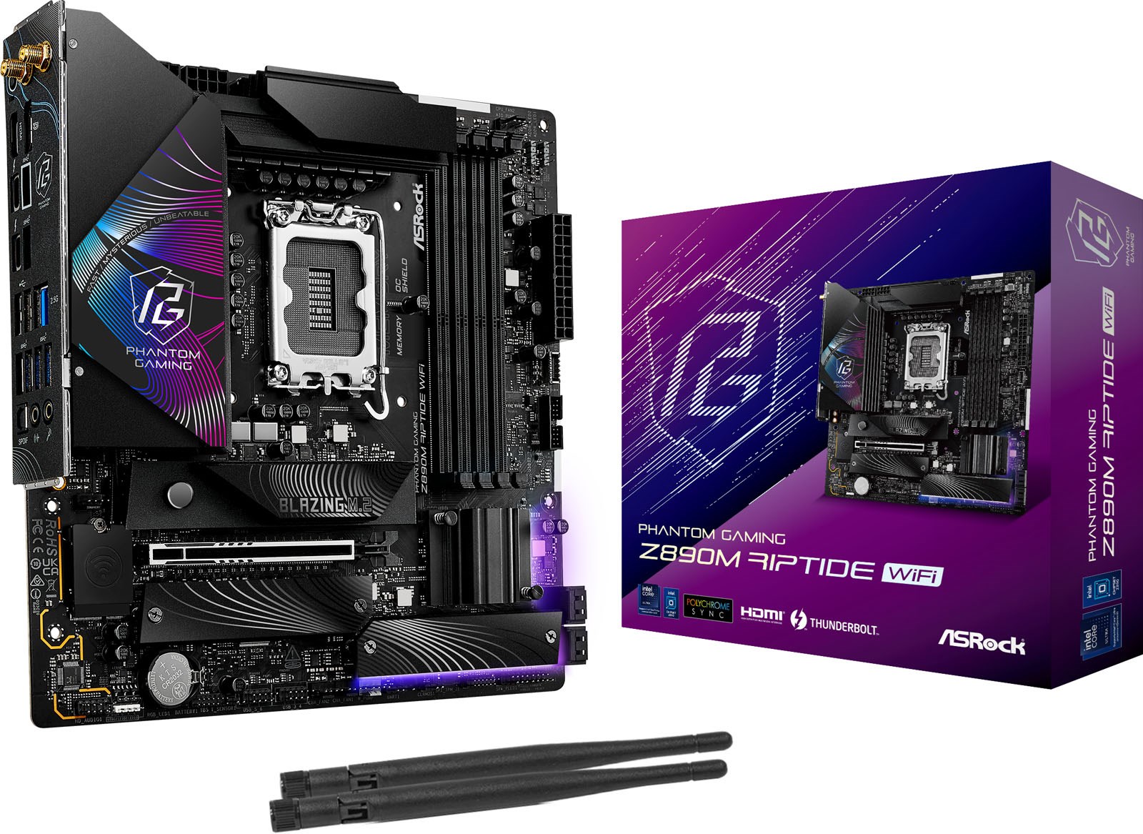 ASRock Z890M Riptide WiFi mATX Motherboard For Intel LGA1851 CPUs