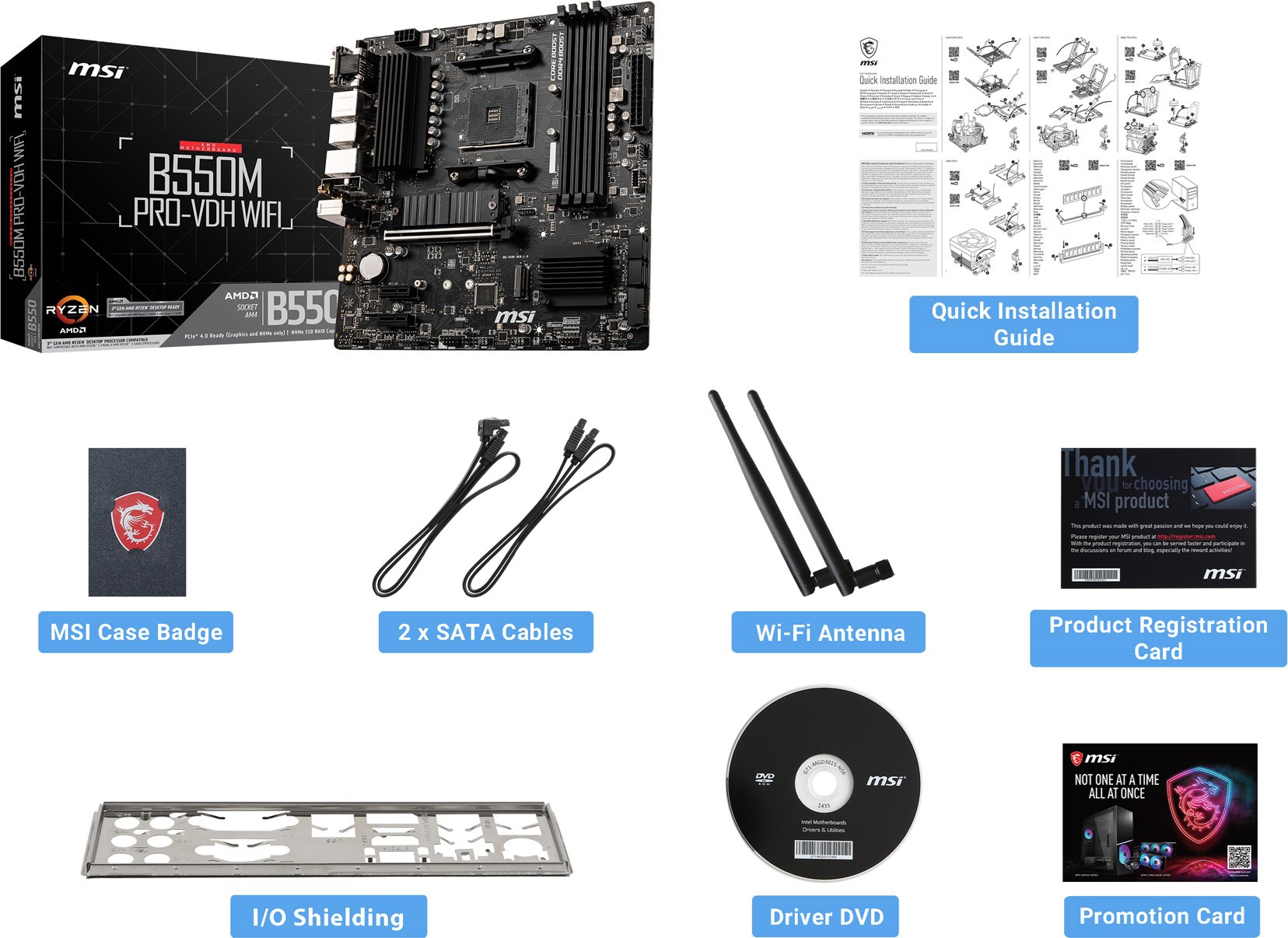 MSI B550M PRO-VDH WIFI AMD Socket AM4 Motherboard - B550M PRO-VDH WIFI ...