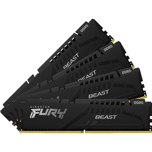 Kingston FURY Beast 128GB DDR5 Desktop Memory Kit in Black, 4 x 32GB, 5200MHz, CL40