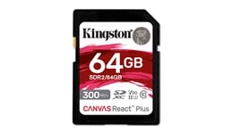 64GB Kingston Canvas React Plus SD Class 10 SD Card 