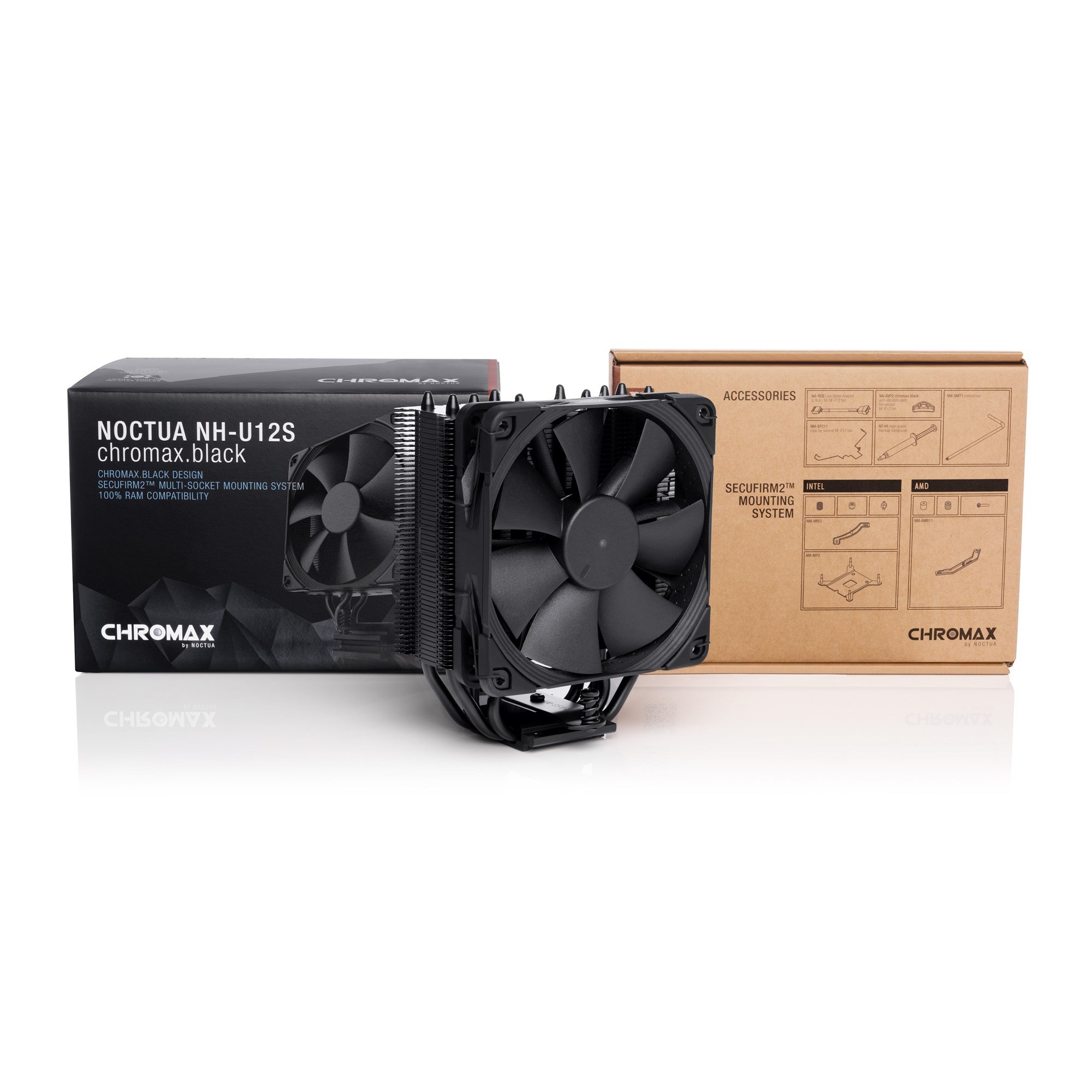 Noctua Nh U12s Chromax Black Cpu Cooler Nh U12sch Bk Ccl Computers