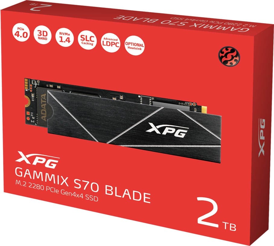 2TB Adata XPG GAMMIX S70 BLADE M.2-2280 PCIe 4.0 x4 NVMe SSD -  AGAMMIXS70B-2T-CS | CCL