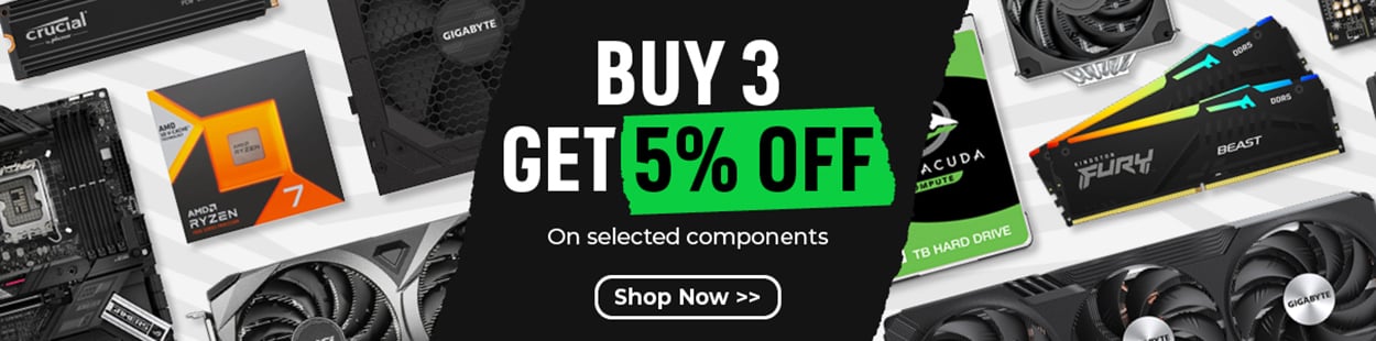 Buy 3, get 5% off on selected components