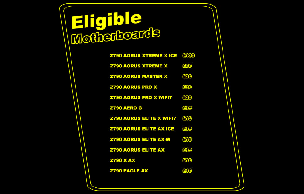 Eligible Motherboards