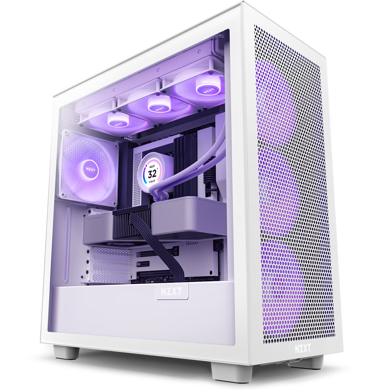 NZXT H7 Flow RGB (2023) Mid Tower Case - White - CM-H71FW-R1 | CCL